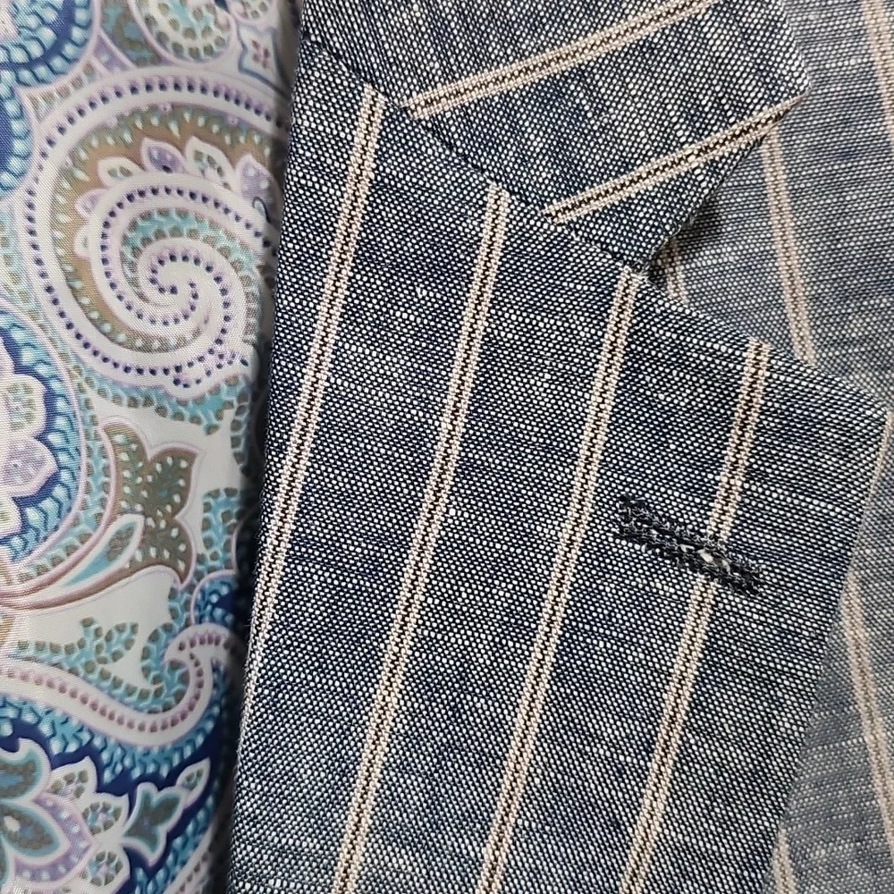 Alan Flusser Striped Linen Sport Coat